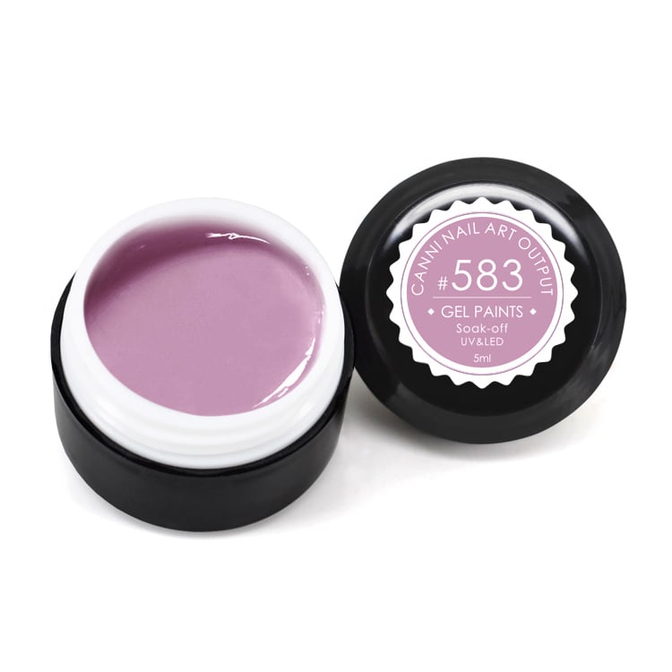 Гель-фарба Canni Nail Art Output Gel Paints Soak-off UV&amp;LED 583 світла фіолетово-бузкова, 5 мл